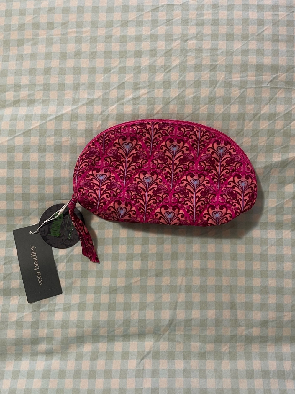 NWT Vera Bradley Mini Dome Cosmetic Bag In Bewitching Pink Glinda Wicked